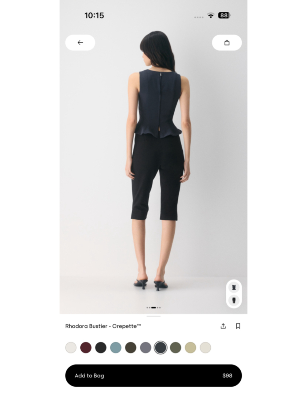 Women's Wilfred Black Peplum Bustier Tank Top Size L